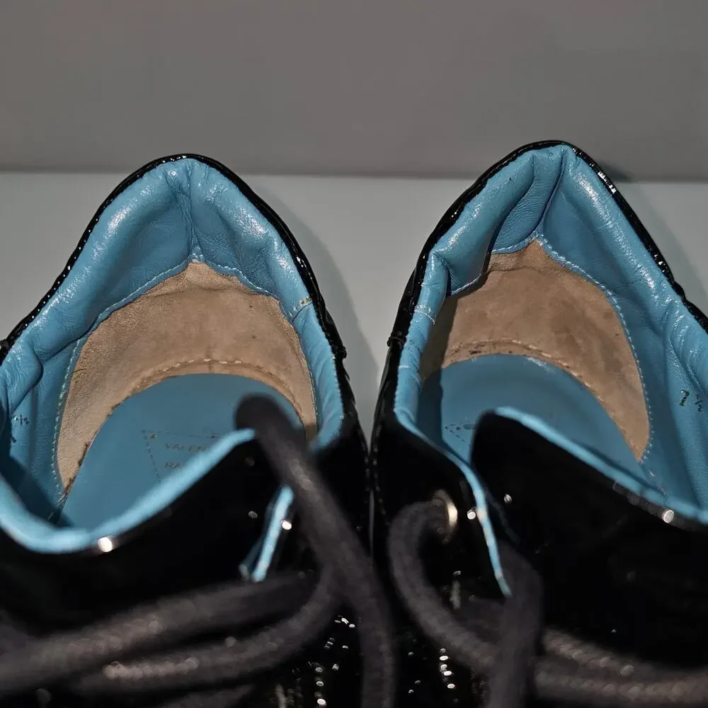 Valentina Rangoni Maracana Sneaker Womens 7.5 Black Glove Leather Platform